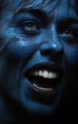 an image of a woman with painted face and facial expressions