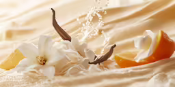 two flowers are spilling from a chocolate egg