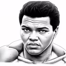 a drawing of a man with big eyes