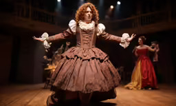 there is a woman that has many outfits