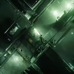 the scene shows a very big room with the doors open