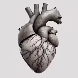 a human heart is shown, with some parts inside