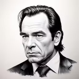 a drawing of a man wearing a suit and tie