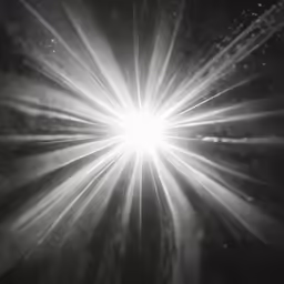 a black and white image of bright sunlight