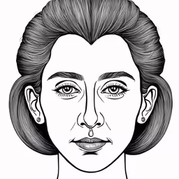 the head of a woman with gray hair