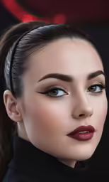 a woman is wearing some black lipstick with dark makeup