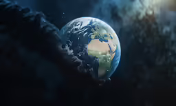 a close up of the earth in the palm of a hand