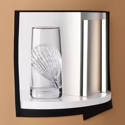 glass and metal decor on the wall