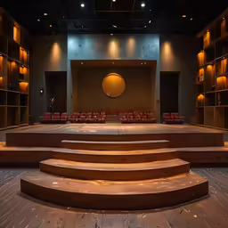 the empty auditorium is empty of people, no one has come home