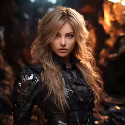 an image of a girl dressed up as an agent,a female wearing futuristic gear is shown in this image