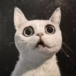 this white cat looks like the eyes of another kitty