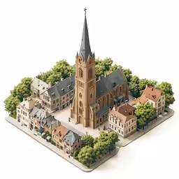a group of houses sit on top of a model