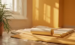 a rolled up sheet of paper sitting on a surface