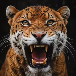 a tiger is roaring on its big cat