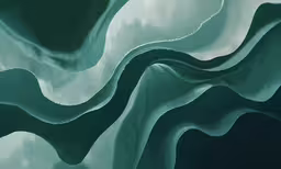 green waves are reflected on a dark background