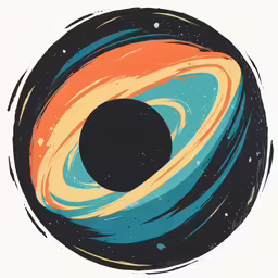 a drawing of an earth in a space with stars and an orange star
