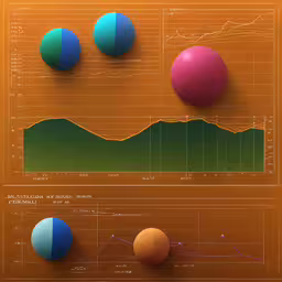 three balls are shown with an equal slope on them,different colored balls are shown against a background