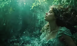 a young lady with her hair blowing in the wind