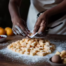 a person is sprinkling sugar on food