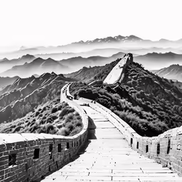 a stone walkway leading to mountains and hills
