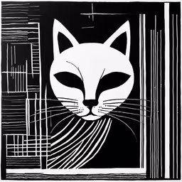 a black and white photo with a cat looking out of a window,a cat that is looking out the window
