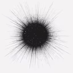 the image of an exploding explosion, created by black dots