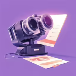 a small photo camera is sitting on top of a table