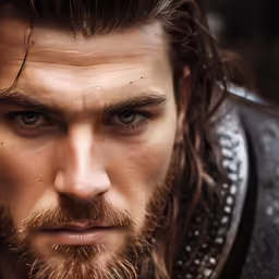 a man with a beard, a beard and a long hair