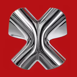 chrome x - design on a red background