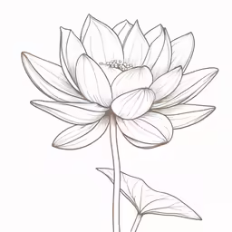 a simple lotus on white background