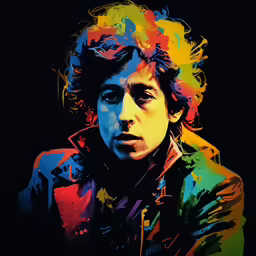 a colorful portrait of the famous musician bob stewart