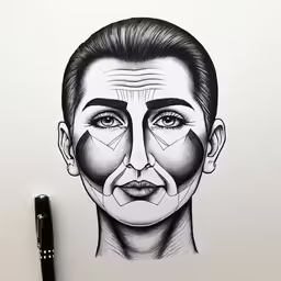 the face of a man that has two faces on it