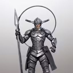 a character from the game overwatch with armor and holding a weapon