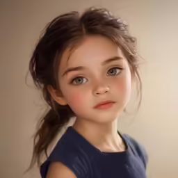 a close up photo of a young girl with blue eyes