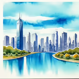 an image of a large city that is in the sky