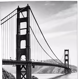 a black and white picture of the golden gate bridge