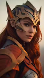 a woman with a helmet and cat ears on her head