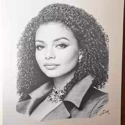 a black and white portrait of a young woman