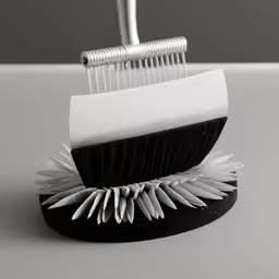 an open cup brush sitting on top of a table