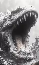 a large, creepy dragon is shown in this image