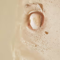 an oyster in a sand pit with a small crack