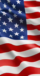 the american flag is waving on top of each other
