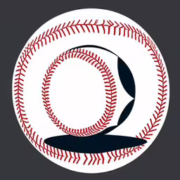 the black and red baseball is in front of a white and grey circle,a red and black baseball with the number 9 inside