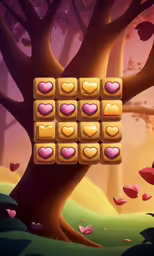 a game that appears to be playing with hearts and blocks