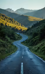 the winding roads that pass through a mountain valley