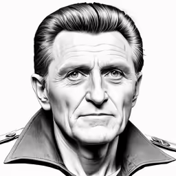 an older man wearing jacket, in black and white