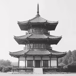an old chinese pagoda is pictured with its tower