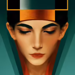 a portrait of a woman wearing an egyptian headdress