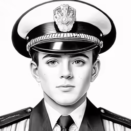 drawing of a military man wearing a uniform