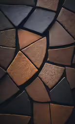 closeup of abstract pattern of brown and blue tiles